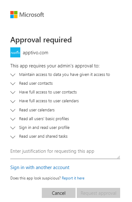Screenshot of consent prompt when workflow is enabled.